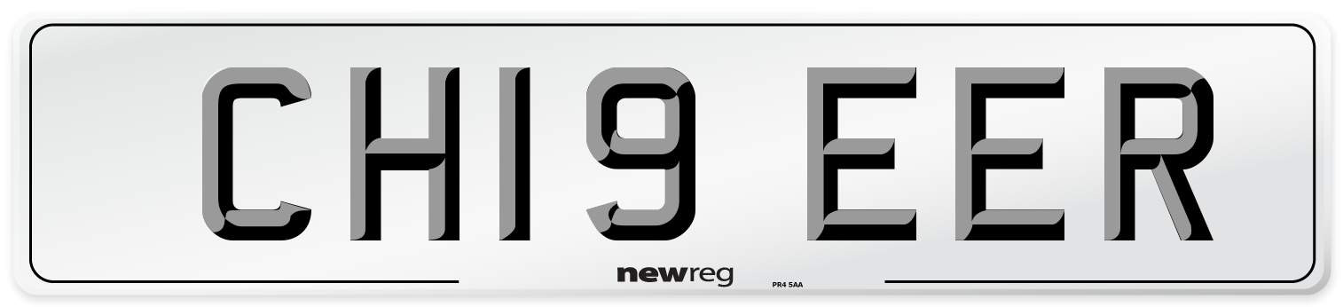 CH19 EER Number Plate from New Reg